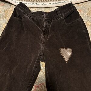 Women's Brown corduroy pants  with Heart Patch